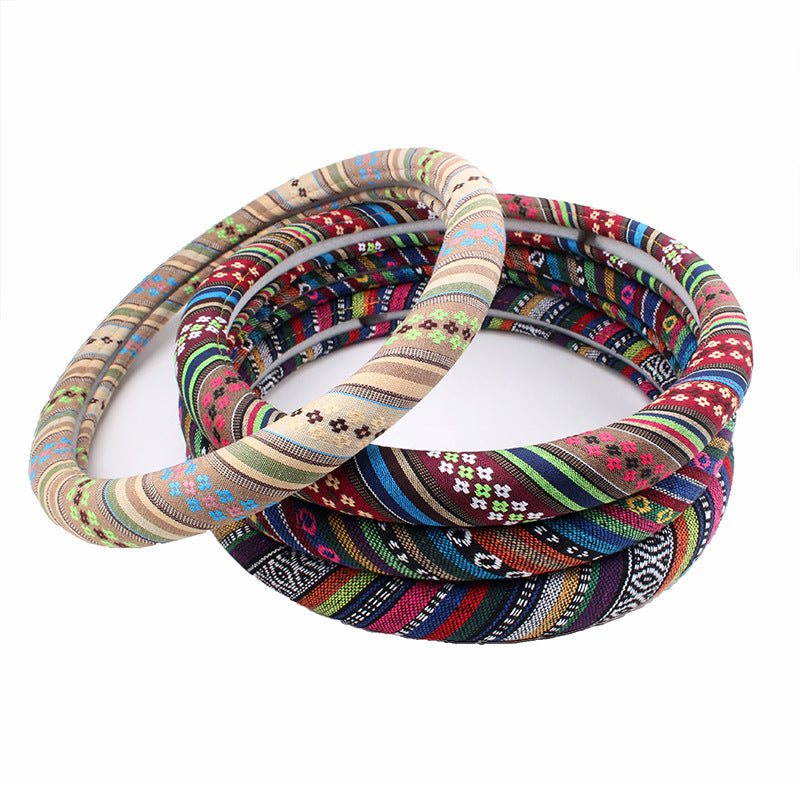 Ethnic Style Old Coarse Cloth Car Steering Wheel Personality Trend Car Steering Wheel Cover