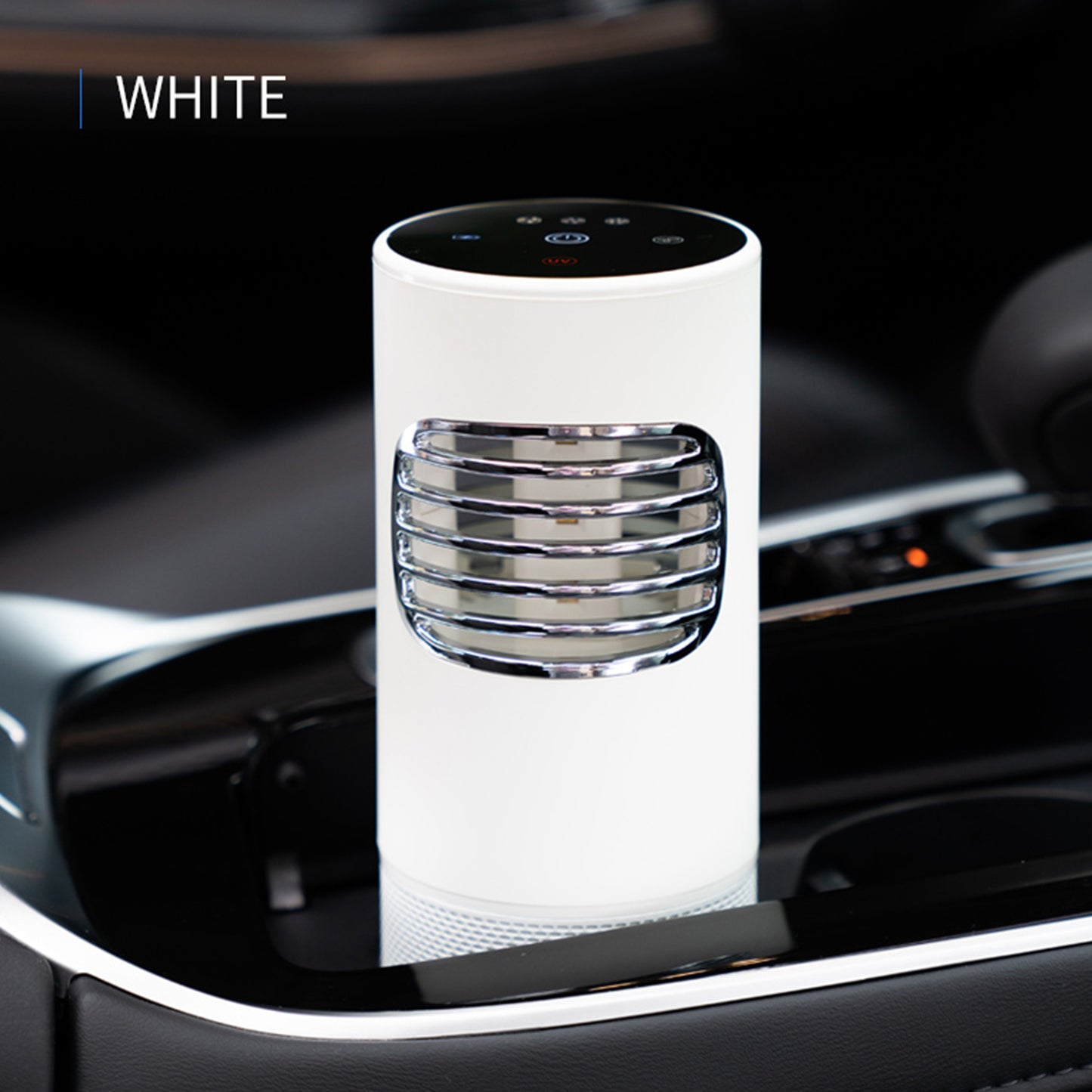 On board air purifier for new car odor removal