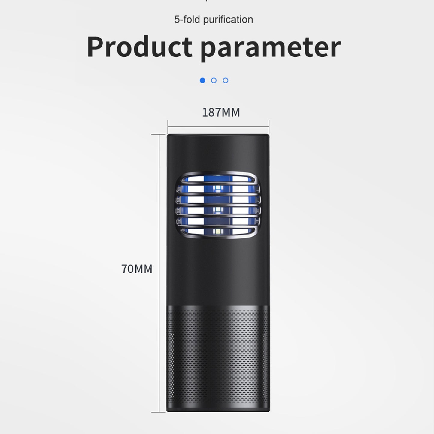 On board air purifier for new car odor removal