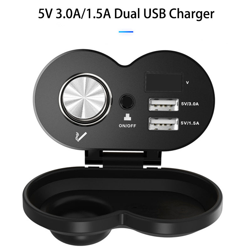 3.0 Super Fast Charging Motorcycle Multi-function Car Charger With Cigarette Lighter