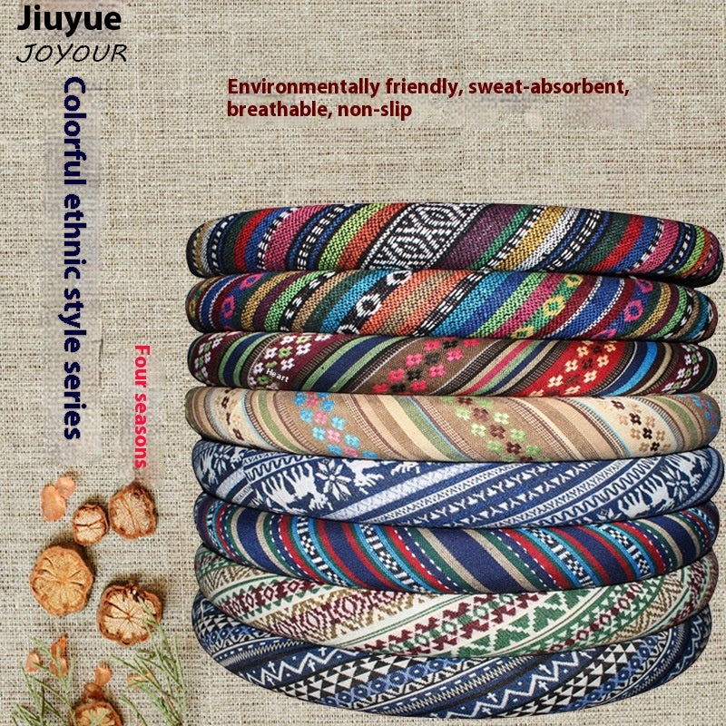 Ethnic Style Old Coarse Cloth Car Steering Wheel Personality Trend Car Steering Wheel Cover